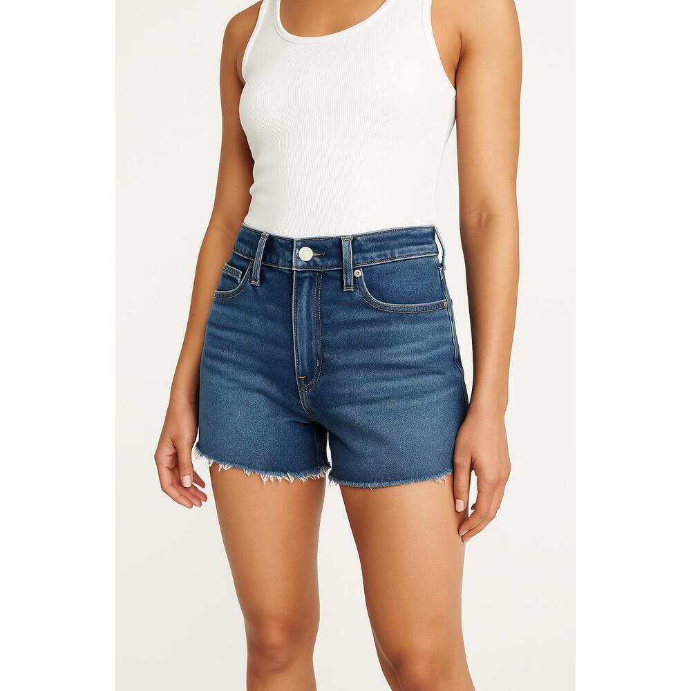 Abercrombie & Fitch Blue Denim High Rise High Waisted Jean Shorts Womens Size 26 - Picture 3 of 10